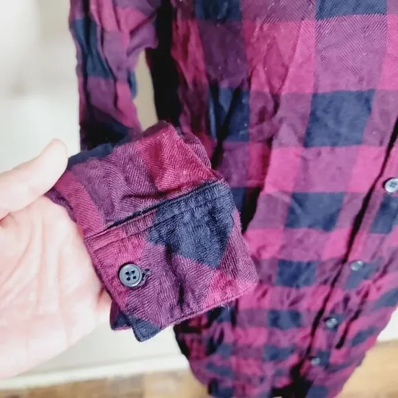 Rails Bianca Buffalo Check Plaid Button Down Shirt Dress Medium - Picture 5 of 9